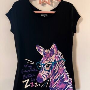 ❤️3/$10 Circo Black and Purple Short Sleeve Tee with Artistic Zebra Design